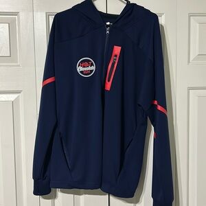 Mens Large hooded sweatshirt. Zip front. From the Hot Chocolate race series.